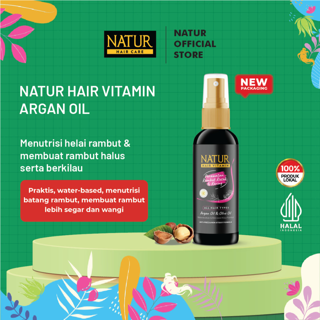 Natur Hair Vitamin Argan Oil 80 ML - Vitamin Rambut Kering dan Rusak