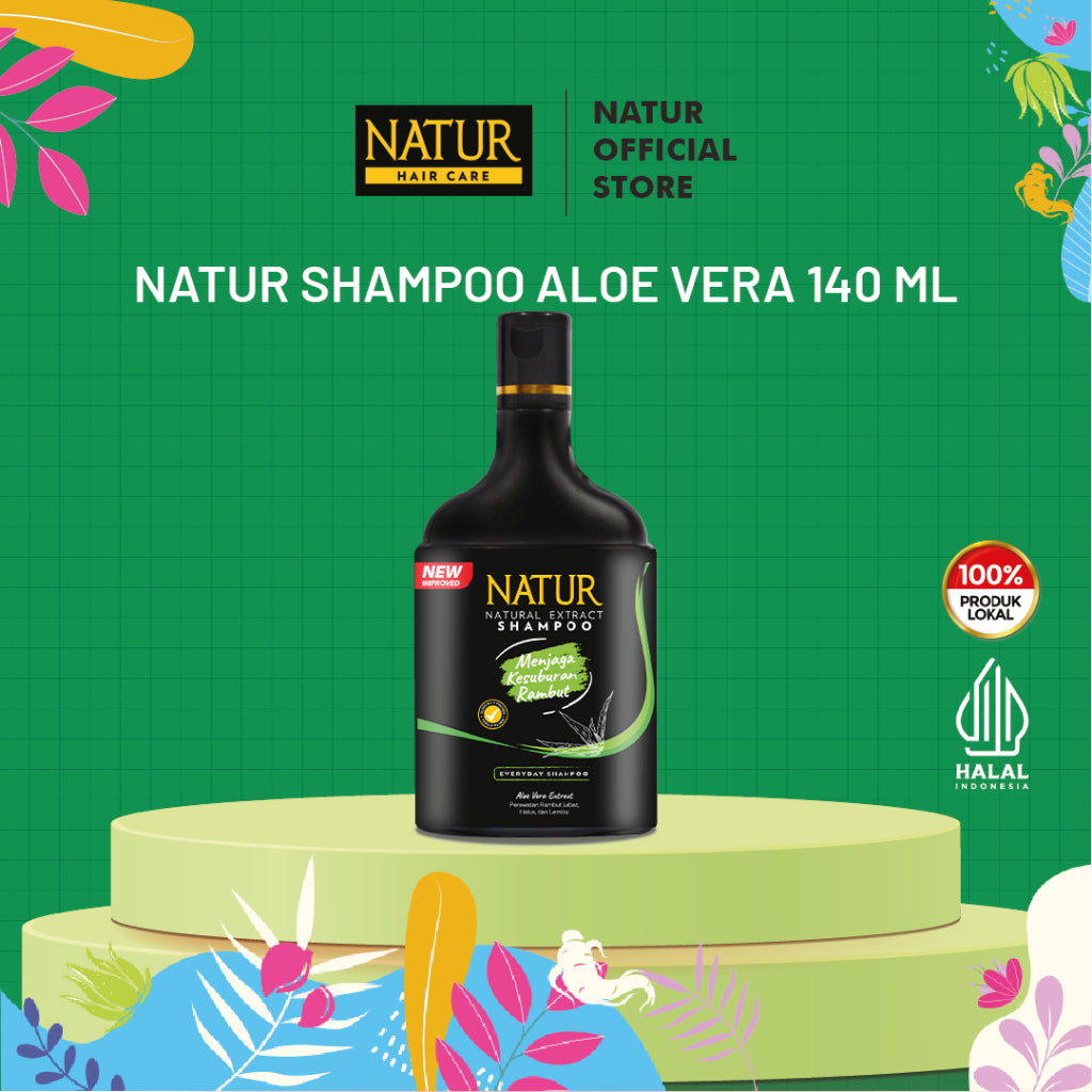 Natur Shampoo Aloe Vera 140 ml - Sampo untuk Melebatkan Rambut