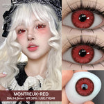 Eyeshare Softlens Cosplay Red 14.5mm 1Pasang Big Eyes Halloween Colored Contact Lenses