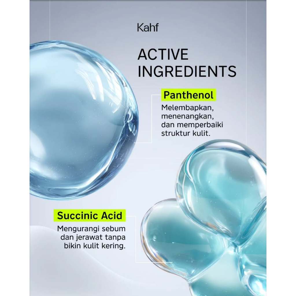 [NEW! BEBAS JERAWAT TANPA RASA KETARIK] Kahf Acne Care Amino Gel Face Wash 100 ml – Sabun Cuci Muka Pria Kulit Sensitif & Berjerawat dengan Hypochlorous Acid, Panthenol, Succinic Acid, Glycerin – Gentle Cleanser Low pH untuk Daily Use