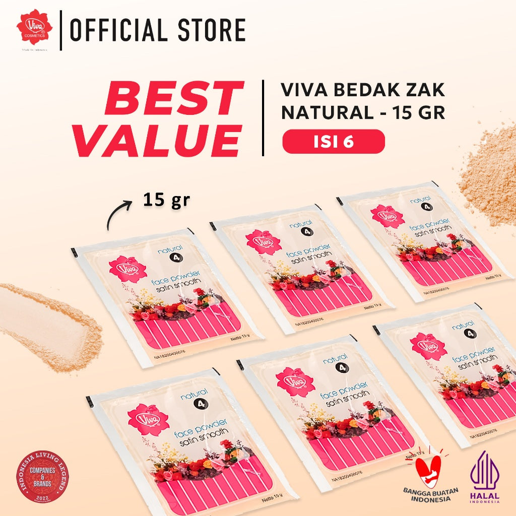 [Best Value !!!] Viva Bedak Zak (Refill - Face Powder) - Tersedia 3 Varian Warna (Isi 6 Pcs)