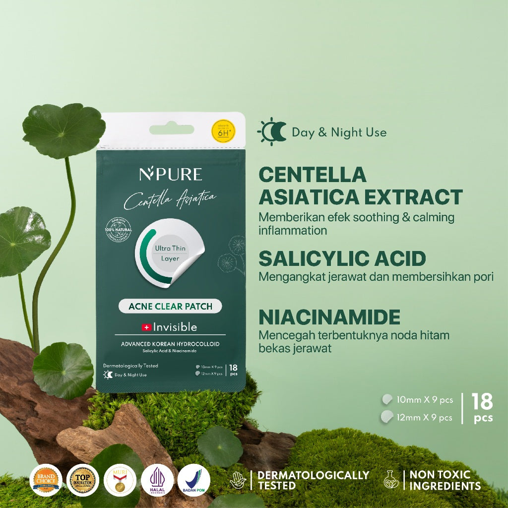 ACNE PATCH - NPURE Acne Clear Patch isi 18Pcs / Ultra thin layer / Patch Jerawat / Acne Skin / Untuk kulit Berjerawat