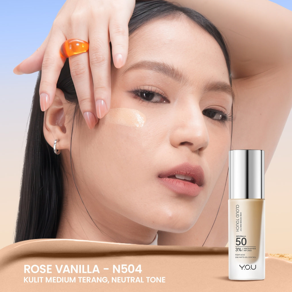 [NEW & UPGRADE] YOU Cloud Touch 3% Niacinamide Brightening Skin Tint For ALL Skin Sensitive Skin Perfect Coverage Liquid Foundation Serum Tint 24h Matte Oil Control SPF 50 No Oxidation