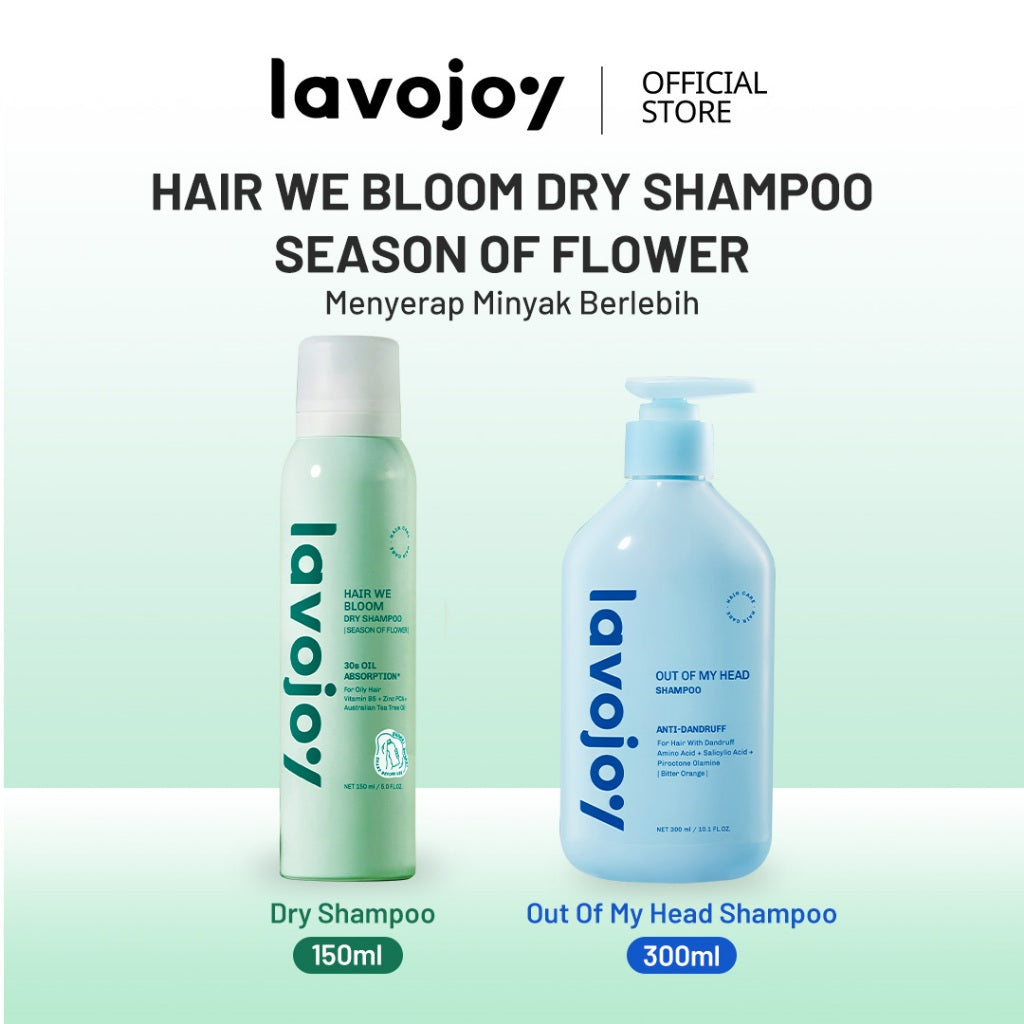 Lavojoy Hair We Bloom Dry Shampoo Season of Flower - Dry Shampoo Atasi Kulit Kepala Berminyak, Scalp Friendly, Tanpa Residu Putih, Dengan Kandungan Zinc PCA Dan Tea Tree Oil
