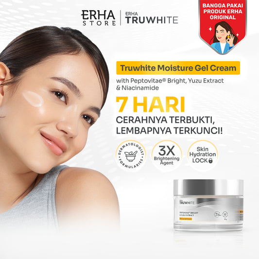ERHA Truwhite Peptovitae® Bright,  Yuzu Extract & Niacinamide Moisture Gel Cream - 30 g I Brightening Moisturizer untuk Mencerahkan Wajah Dalam 7 Hari