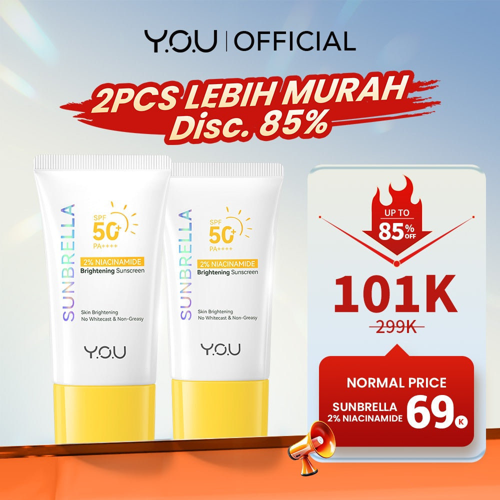 YOU Sunbrella 2% Niacinamide Brightening Sunscreen Cooling Sunscreen Sunscreen Sensasi Dingin Sunscreen SPF 50