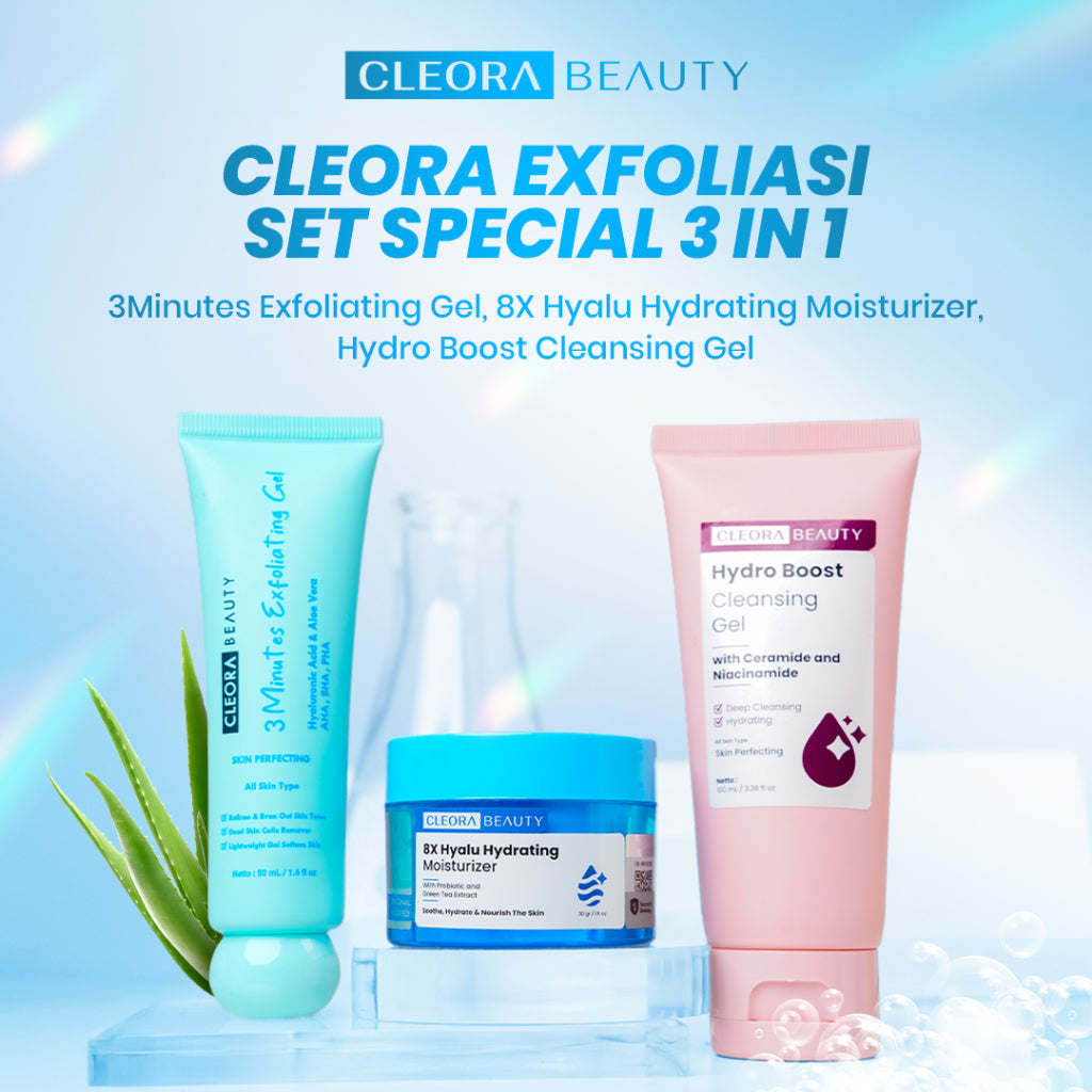 Cleora Special Skincare Set - Paket Lengkap Exfoliasi, Brightening & Acne Care untuk Wanita & Pria | Face Wash, Peeling Gel, Serum, Moisturizer, Penghilang Jerawat & Dark Spot