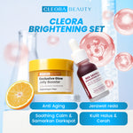 [ ] Cleora Glowing Special Set Bundle Hemat - Exclusive Glow Jelly Booster Vitamin C + Red Saviour Eksfoliasi Peeling Solution Serum Exfoliasi Wajah Moisturizer Paket Scincare Mencerahkan Acne Mosturizer Skincare 1 Set Lengkap Pria Dan Wanita