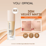 [NEW UPGRADE] YOU NoutriWear+ Perfect Cover Liquid Velvet Liquid Foundation Foundation Dengan Sunscreen High Coverage SPF 35 Velvet Matte Finish