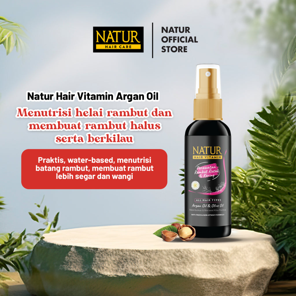 Triple Natur Hair Vitamin Argan Oil 80 ml - Paket Vitamin Rambut Melembabkan 3pcs