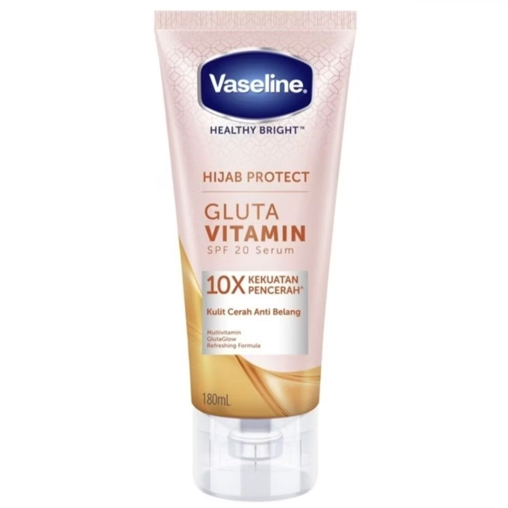 Vaseline Hijab Protect Serum Pelembap Tubuh SPF 20 Gluta Vitamin Tube 180 ml