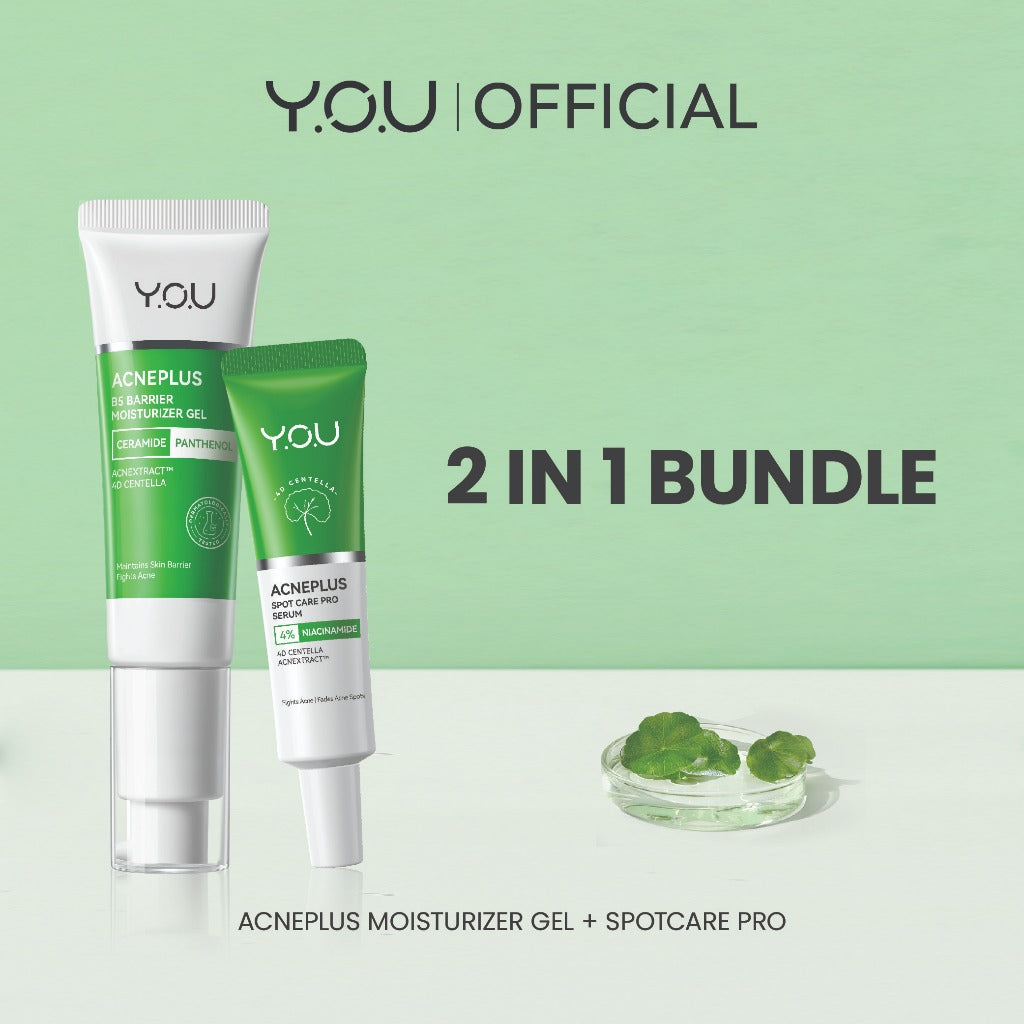 YOU Facial Wash Paket 2in1 Skincare Sabun Muka Hy! Amino+ 1.5% BHA Fight Acne Gel Cleanser Spotcare Pro Sunbrella Niacinamide