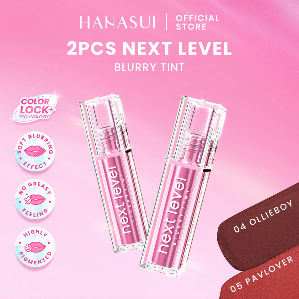 [Twinpack] Hanasui Next Level - Blurry Tint Bouncy Blush Butter Balm Liplast Cream Lip Tint Tahan Lama Velvet Finish Longlasting Bounce Tinted Balm Melembabkan Pigmented Matte Finish