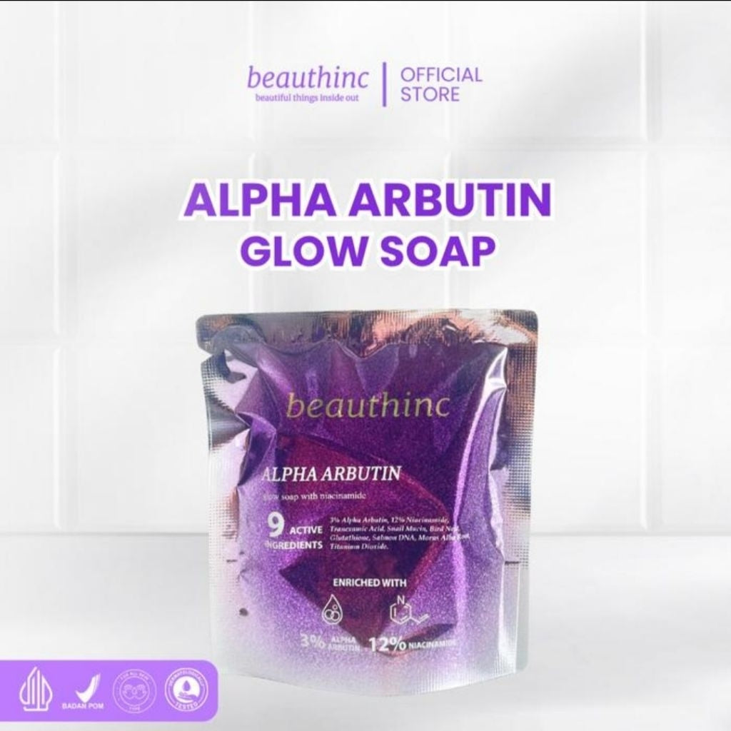 BEAUTHINC - Alpha Arbutin Glow Soap dan Crystal Gluta Soap