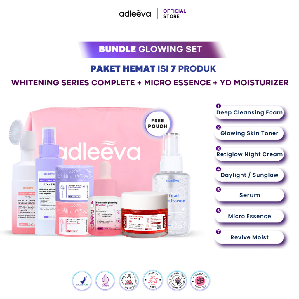 ADLEEVA - [BUNDLE SET] ACNE / WHITENING GLOWING SET (Paket Complete + Moisturizer + Essence) (PAKET HEMAT UNTUNG BANYAK)
