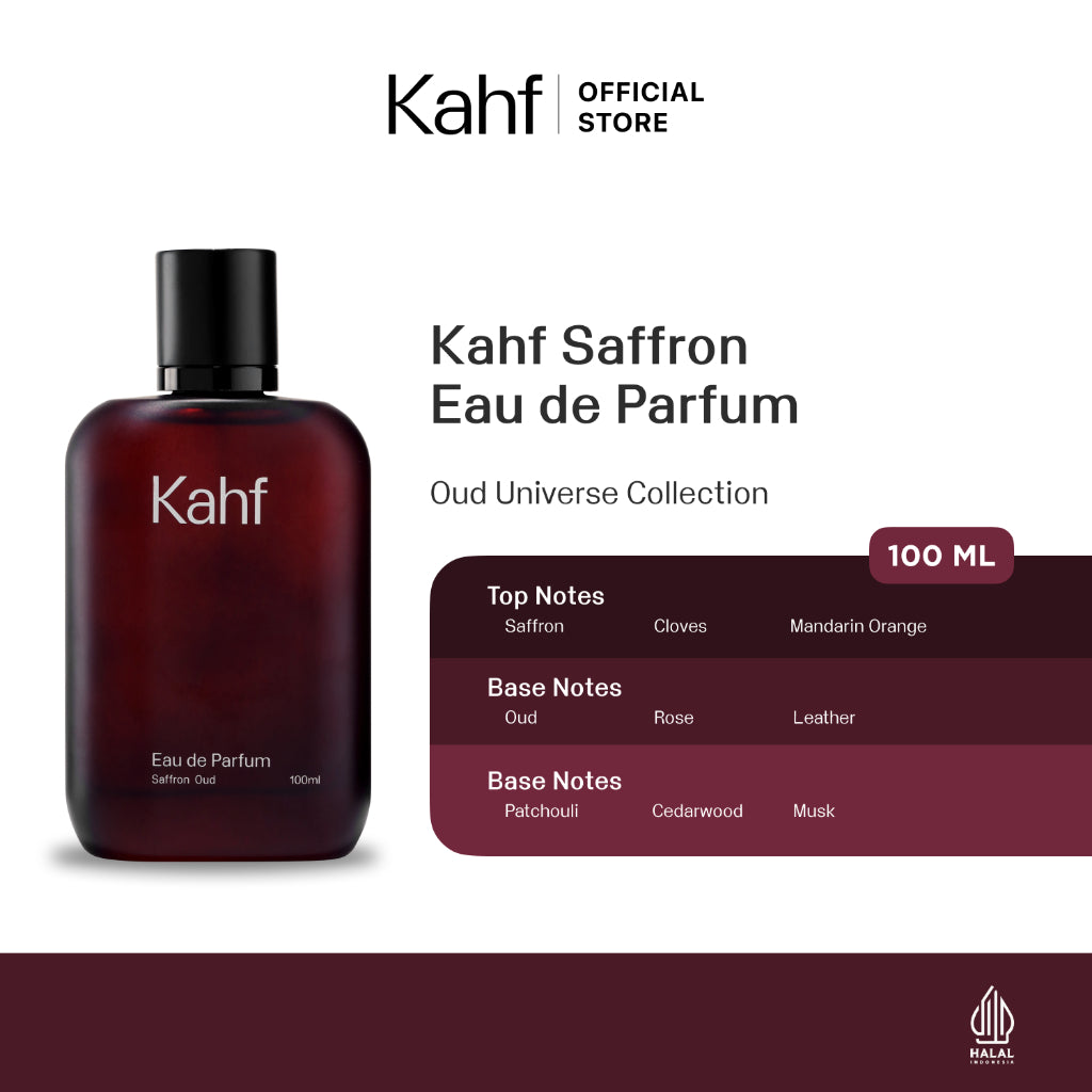 Kahf Eau de Parfum Saffron Oud 100 ml - Parfum Pria Wangi Tahan Lama
