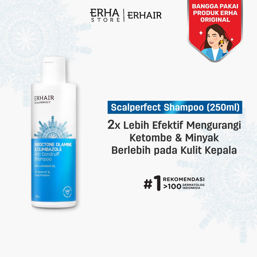 [ANTI KETOMBE] ERHAIR Scalperfect Anti Dandruff Shampoo 100ml 250ml 370ml - Sampo Anti Ketombe & Seboroik | Membersihkan Kulit Kepala Dan Rambut | Rekomendasi Ahli Dermatologi