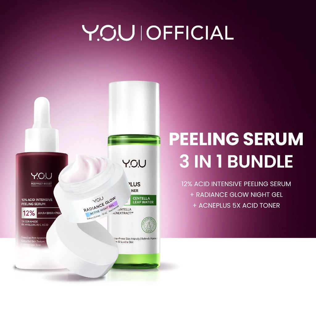 YOU 3in1 Paket Skincare Set 3pcs Radiance Glow, Radiance Up, Acneplus, Peeling