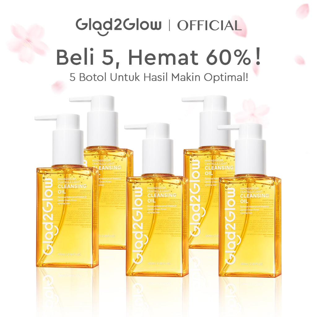[Hemat 5PCS]Glad2Glow Micellar Water 300ml cleansing oil cleansing balm micellar centella salycilic acid remover pembersih double cleansing pembersih make up make up remove cleanface facial wash Menghilangkan jerawat Penghapus riasan g2glow official store
