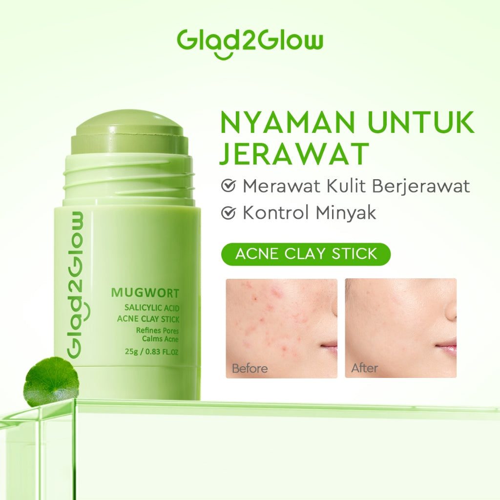 [DISKON 60%]Glad2Glow Clay Stick&Face Mask Complete Series-Pomegranate Brightening/Mugwort Salicylic Acid Acne/ Volcano 3D Acid Pore-masker Packs Masker Wajah Sheet Mask mask sleeping mask mugwort mask acne masker komedo g2glow official store