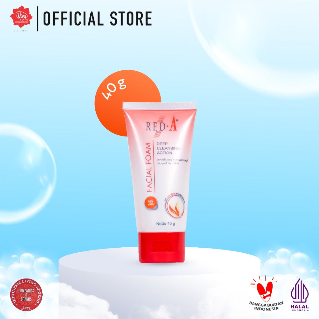 Red-A Facial Foam for Oily Skin with Oil Absorbent & Red Algae Extract (tersedia 40 Gr & 80 Gr)