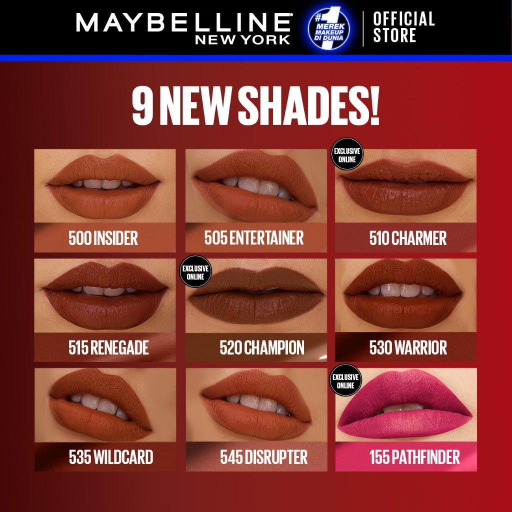 Maybelline Superstay Matte Ink Liquid Long Lasting Waterproof Matte Lipstick Lipcream Make Up Transferproof Tahan 16 Jam Vinyl Ink
