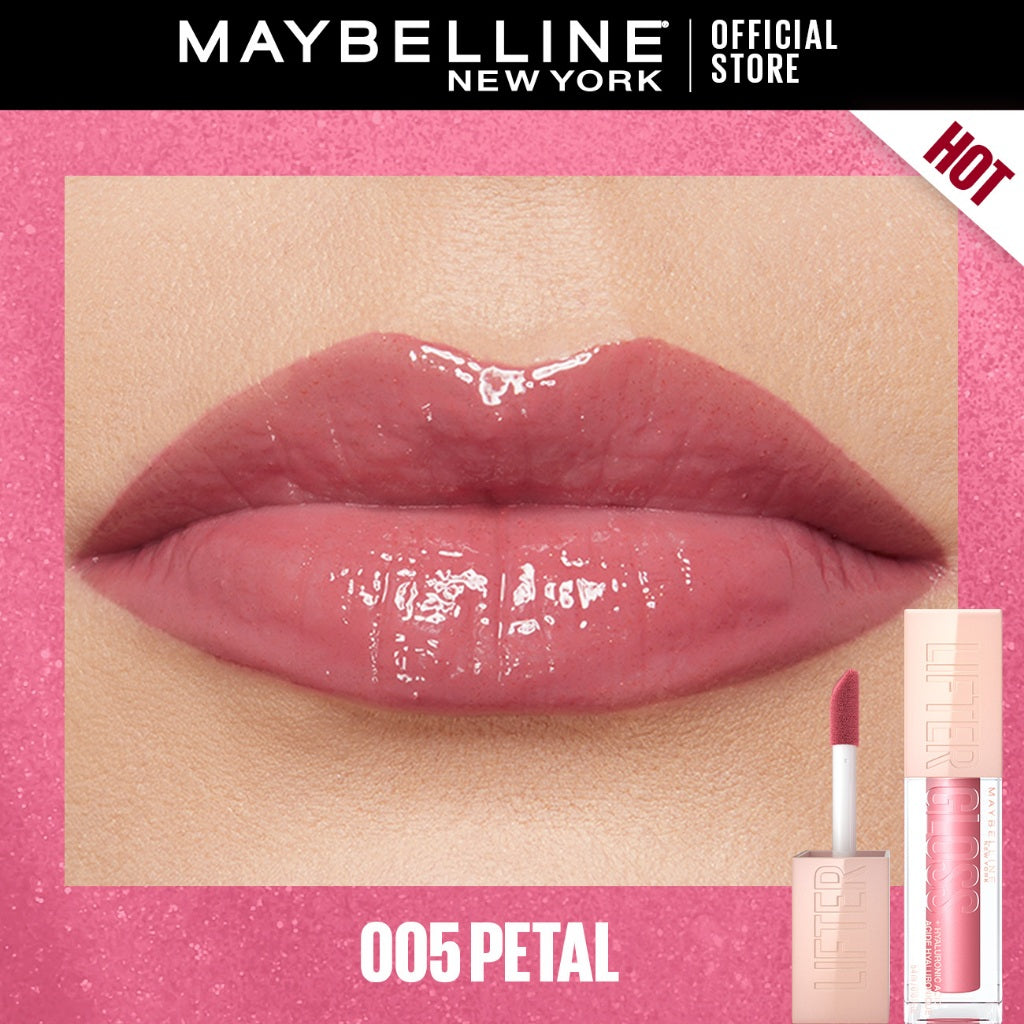 MAYBELLINE OFFICIAL Lifter Gloss Plump Make Up - 5.4ml Lip Gloss Hydrating Hyaluronic Acid