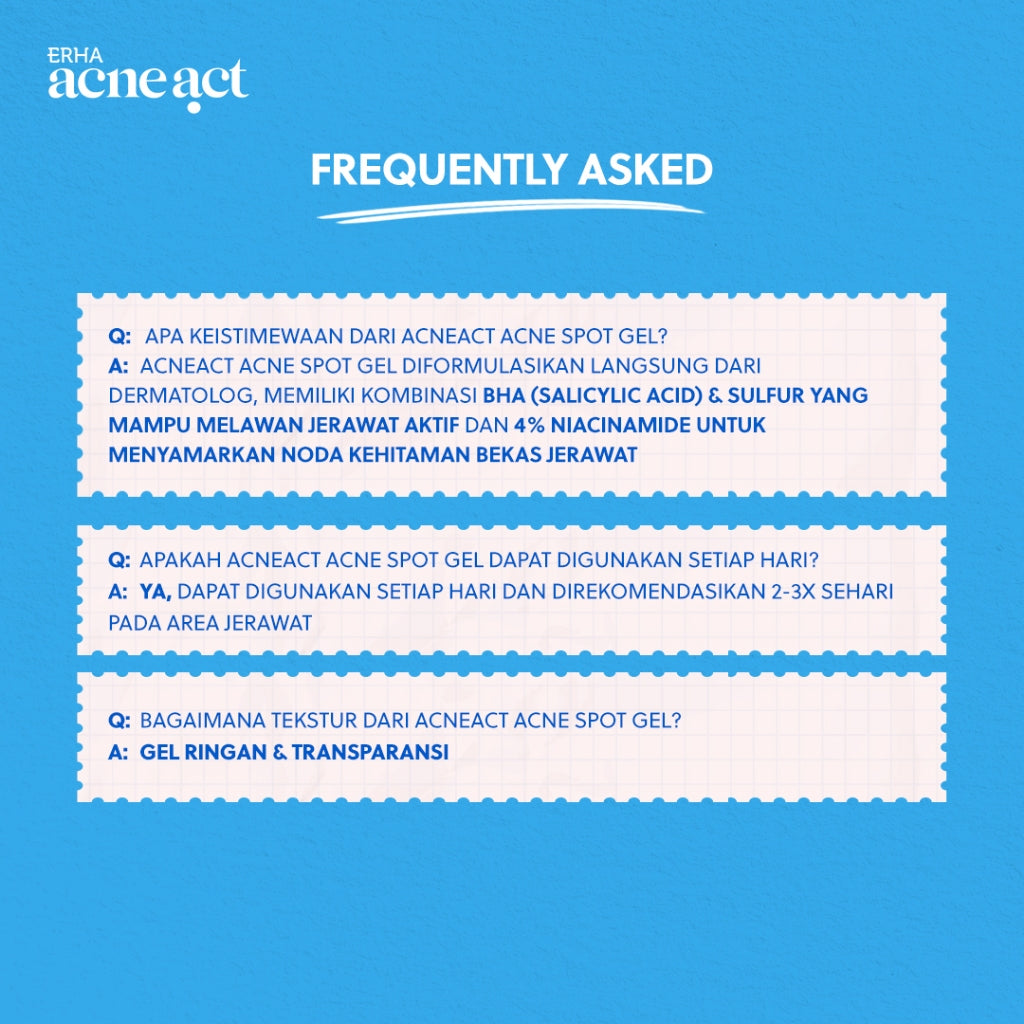 ERHA Acneact Acne Spot Gel 10g - Gel Totol Jerawat |  Acne Treatment | Salicylic Acid Niacinamide