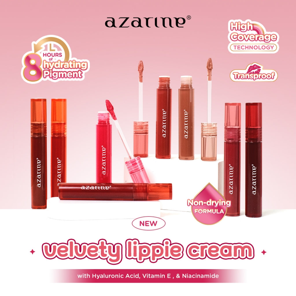 [FLASH SALE] Azarine - 04. Strawberry Popsicle - Velvety Lippie Cream Lightweight Lip Velvet Lip Matte 3.2 ml