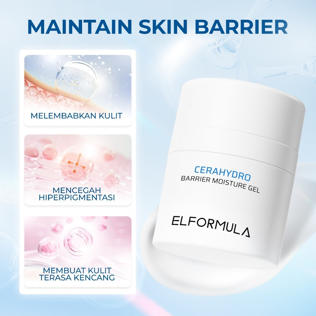 ELFORMULA Day & Night Bundle - Daily Gentle Low pH Facial Cleanser + CeraHydro Barrier Repair Moisture Gel + Intensive Peeling Solution + CeraHydro Barrier Repair Sunscreen SPF 50+++