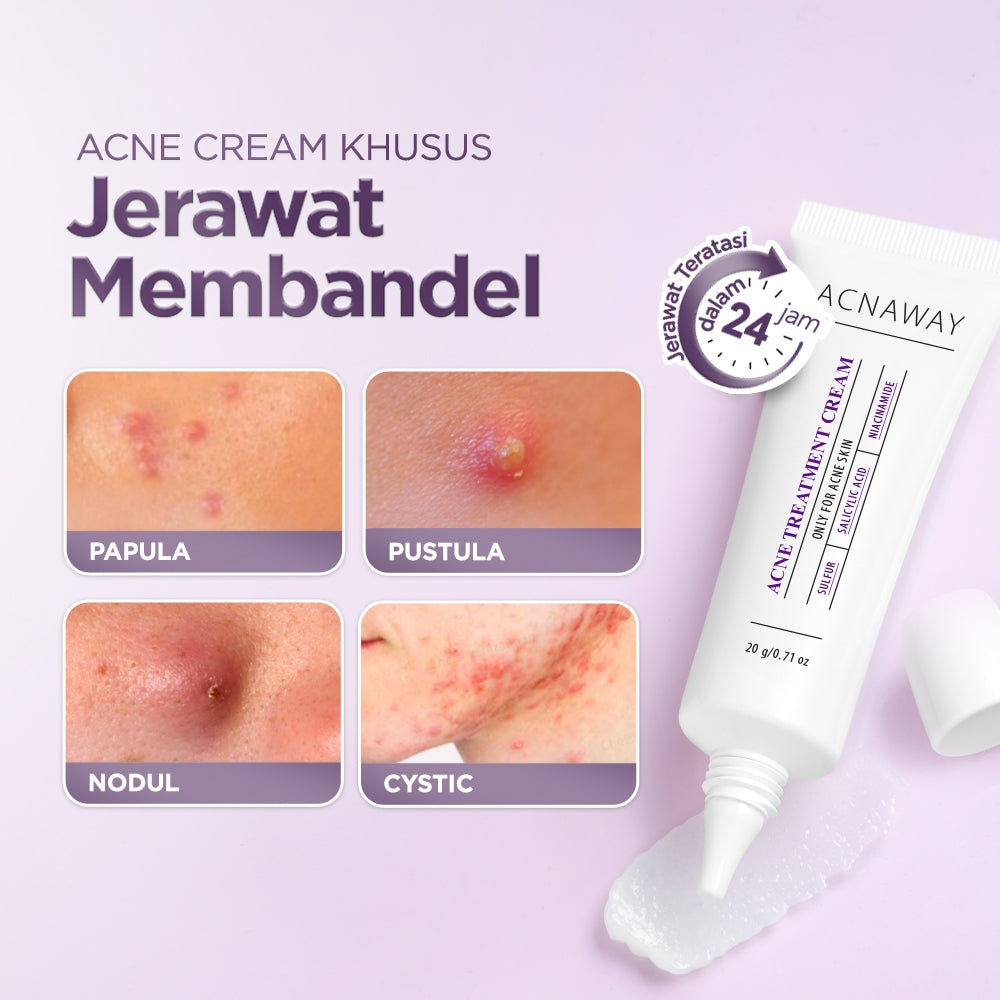 ACNAWAY Bundle 5 in 1 Ultimate Acne Care – Rangkaian Skincare Jerawat Komplit Untuk Semua Jenis Kulit | Dry Skin Kit, Oily Skin Kit, Daily Skin Solution | facial wash cleanser moisturizer gel moist cream sunscreen acne spot acne treatment gel mask masker
