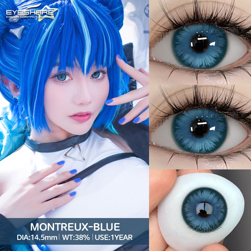 Eyeshare Softlens Cosplay Red 14.5mm 1Pasang Big Eyes Halloween Colored Contact Lenses