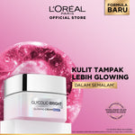 L'Oreal Paris Glycolic Bright Glowing Night Cream - 15/30ml (Skin Brightening Krim Malam  Pelembab Loreal Glyco Acid AHA Exfoliating Anti Dark Spot Wajah Peeling Muka)