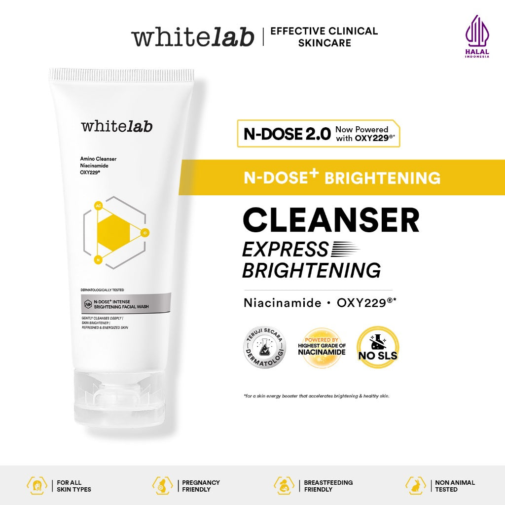 Whitelab Paket Wajah Brightening Niacinamide Facial Wash, Toner, Serum, Moisturizer, Sunscreen, Sleeping Mask - 7 pcs N-Dose+ 2.0 Skincare