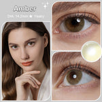 [0.00 s/d -8.00]Softlens Minus Queen Amber Lensa Kontak Warna DIA14.2MM Hidrocor Soflen 1Pasang 6Bulan