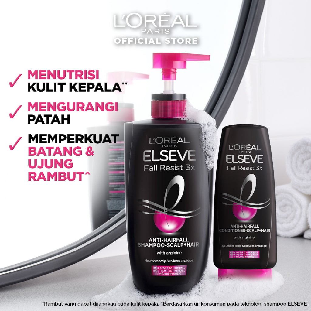 L'Oreal Paris Fall Resist 3x Anti-Hairfall Conditioner Scalp Hair Care dengan Arginine Protein - Rambut Rontok Berkurang hingga 97% 265ml