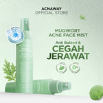 ACNAWAY Mugwort Acne Face Mist Spray – Antiseptik Wajah Jerawat dengan HOCl + Centella + Mugwort | Mencegah Breakout, Redakan Kemerahan, Melembabkan | Face Mist Anti Bakteri untuk Wajah Berjerawat & Sensitif
