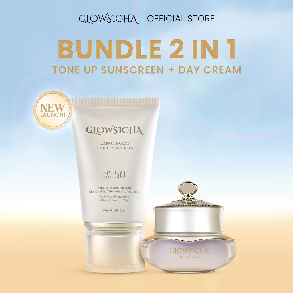 Glowsicha - Bright Day Cream tone up cerah moisturizer Pelembab Bercahaya Krim Siang Dengan Niacinamide brightening wajah cream pemutih wajah day cream Night Cream whitening skincare glowing BB cream Membantu Mencerahkan Wajah moist