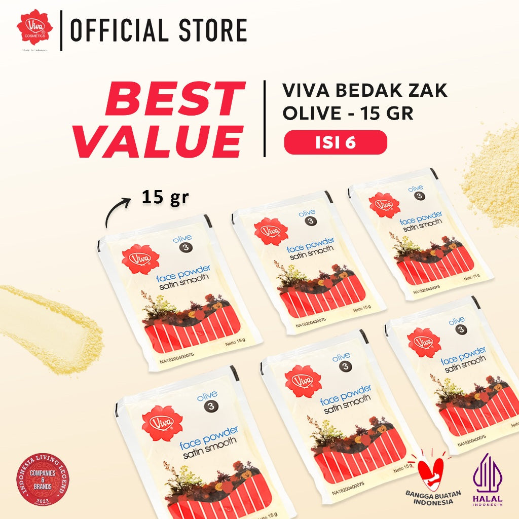 [Best Value !!!] Viva Bedak Zak (Refill - Face Powder) - Tersedia 3 Varian Warna (Isi 6 Pcs)