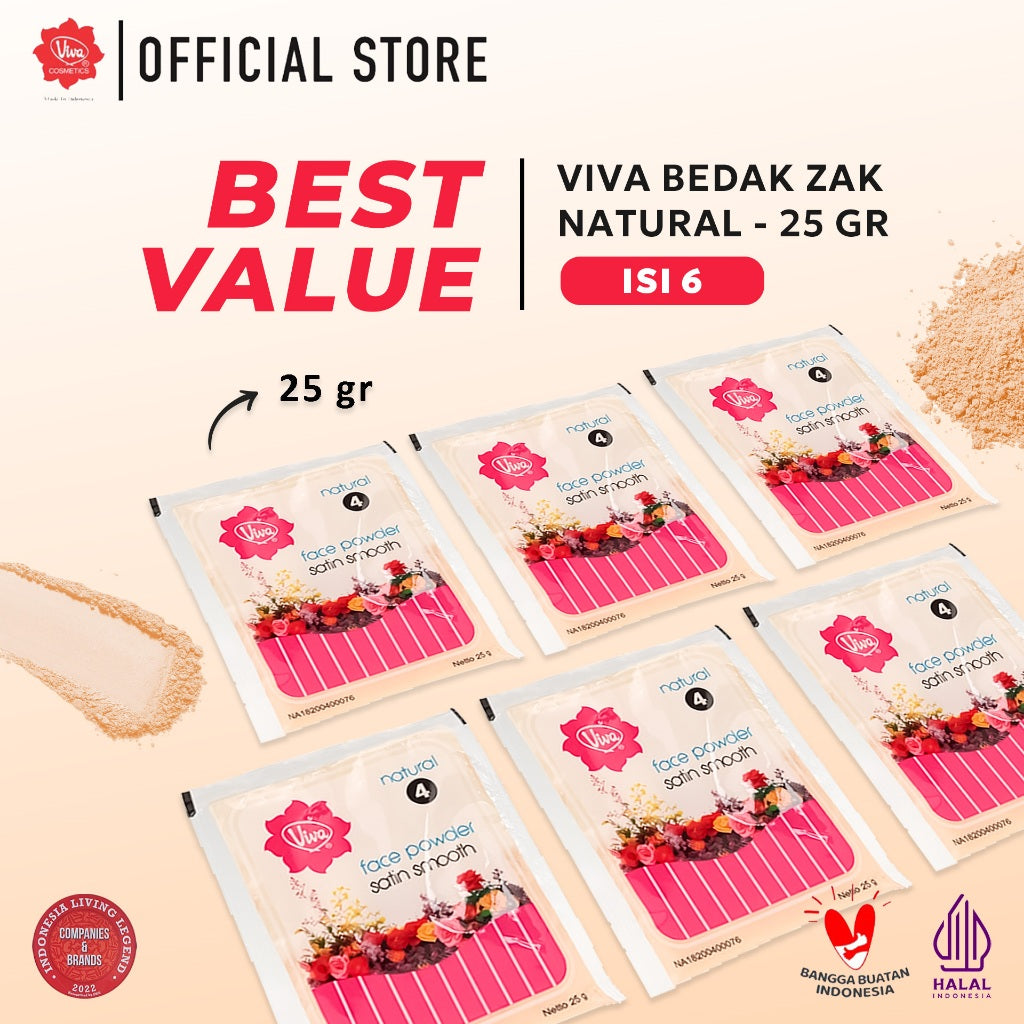 [Best Value !!!] Viva Bedak Zak (Refill - Face Powder) - Tersedia 3 Varian Warna (Isi 6 Pcs)