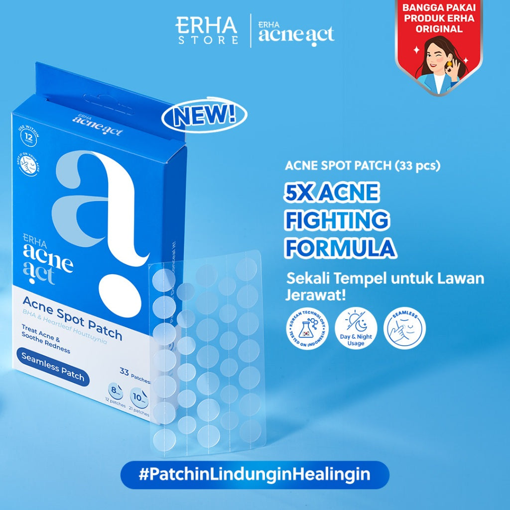 NEW LAUNCH ERHA Acneact Acne Patch Isi 33 Patches | Salicylic Acid | Niacinamide | Cica | Jerawat