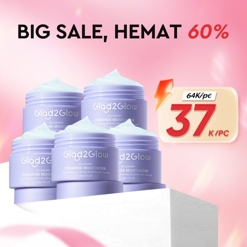 Glad2Glow Blueberry 5% Ceramide Moisturizer Repair Barrier Pulihkan skincare day cream Night Cream krim wajah moisturizer cream repair cream torriden cream cream pemutih wajah skincare bpom Pelembab Wajah Sensitive Skin Care G2G glad2glow official store