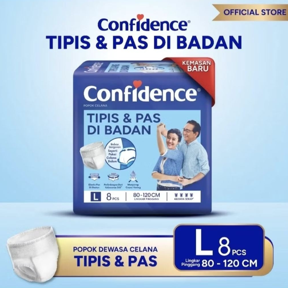 Confidence Popok Celana Dewasa Pas Badan M10 L 8 pcs