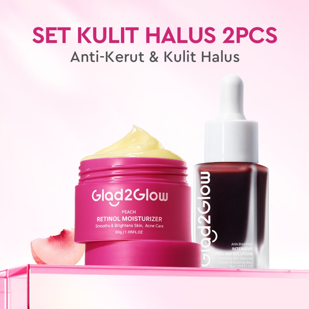 [Tasyafarasya Approved]Glad2Glow Peach Retinol Moisturizer Pelembab Anti Penuaan Penghalang Kulit Mencerahkan Flek Hitam Mengurangi kerutan mencerahkan warna kulit menghaluskan kulit mengecilkan pori-pori membesar dan melembabkan g2glow official store