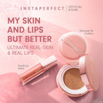 My Skin and Lips But Better Bundle Instaperfect Skincover Air Cushion + Suede Lip Matte- MLBB Nude Lip Cream, Cover Blurry, Transfer Resistant- Semi Matte Finish Cushion- Paket Make Up