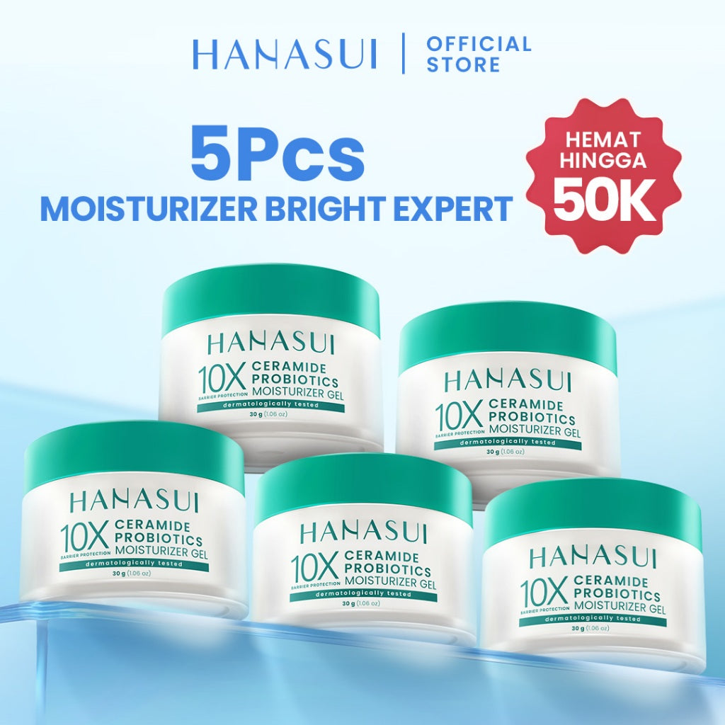 【5pcs Hemat】HANASUI Moisturizer Gel Series - Pelembab Gel Lembap & Mudah Menyerap - Bright Expert Mencerahkan - Ceramide Korean Probiotics Skin Barrier - Daily Retinol Cegah Penuaan Dini