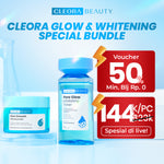 [ ] Cleora Whitening Special Bundle Glow Smooth Moisturizer + Cleora Pore Glow Exfoliating Toner 120ml - Skincare Pemutih Wajah Meratakan Warna Kulit Brightening Pelembab Mengurangi Komedo & Jerawat Paket Scincare Toner Exfoliasi Muka Eksfoliasi