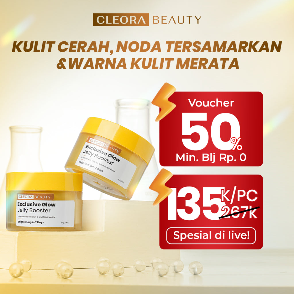 Cleora Twinpack Exclusive Glow Jelly Booster 30gr Special Bundle 2pcs - Moisturizer Untuk Brightening Dan Anti Aging Wanita Pria Day Cream Night Cream Pemutih Wajah Pelembab Wajah