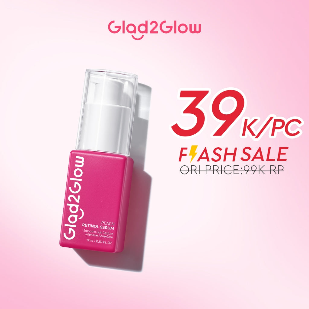 Glad2Glow Peach Retinol Serum aging serum skincare serum wajah Anti-kerut kulit halus Eksfoliasi Pulihkan Serum brightening glowing skin serum mencerahkan wajah exfoliasi wajah pelembab Membantu mencegah tanda-tanda penuaan dini glad2glow official store