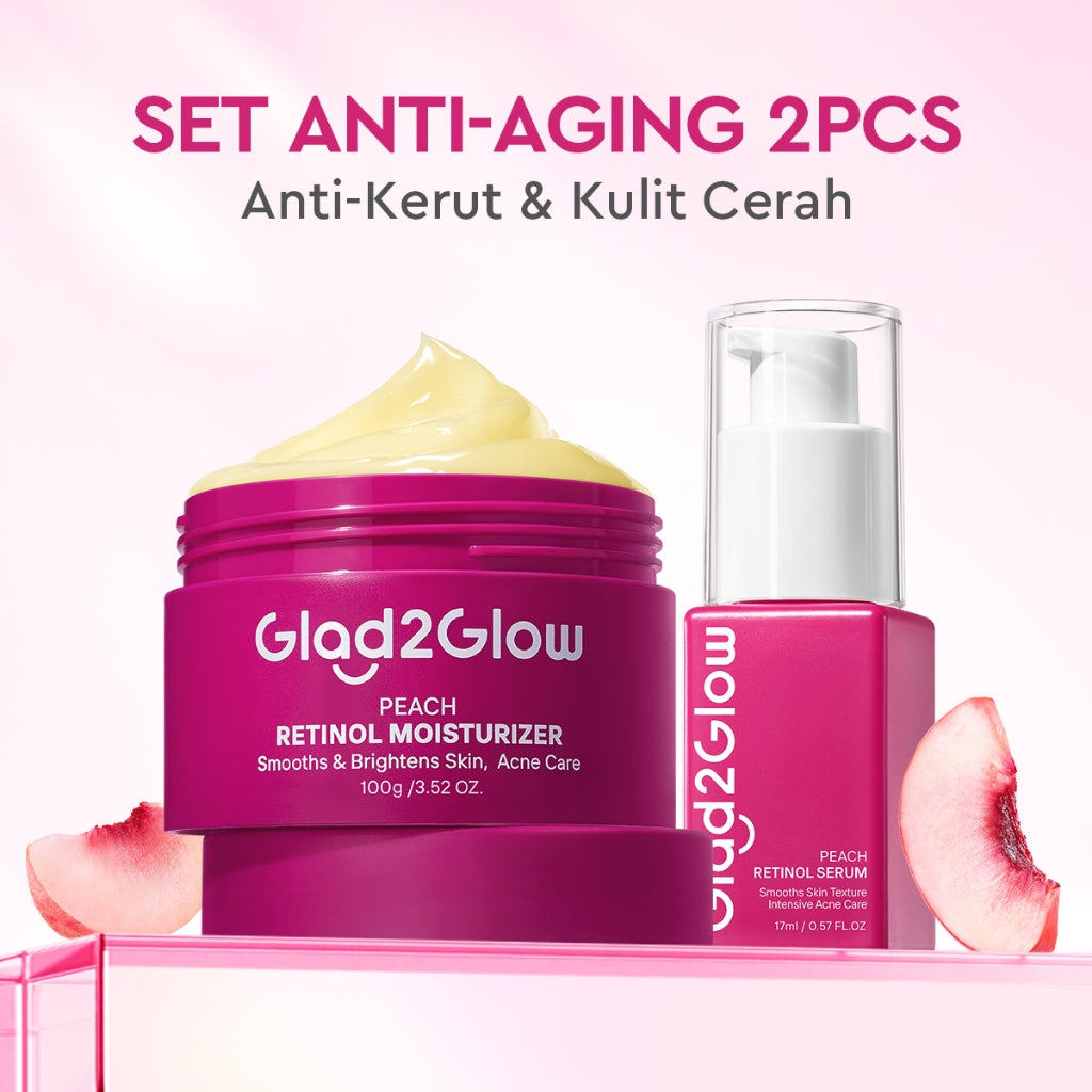 [Big Size]Glad2Glow Peach Retinol Moisturizer 100g Pelembab Anti Penuaan Penghalang Kulit Mencerahkan Flek Hitam Mengurangi kerutan mencerahkan warna kulit menghaluskan kulit mengecilkan pori-pori membesar dan melembabkan g2glow official store